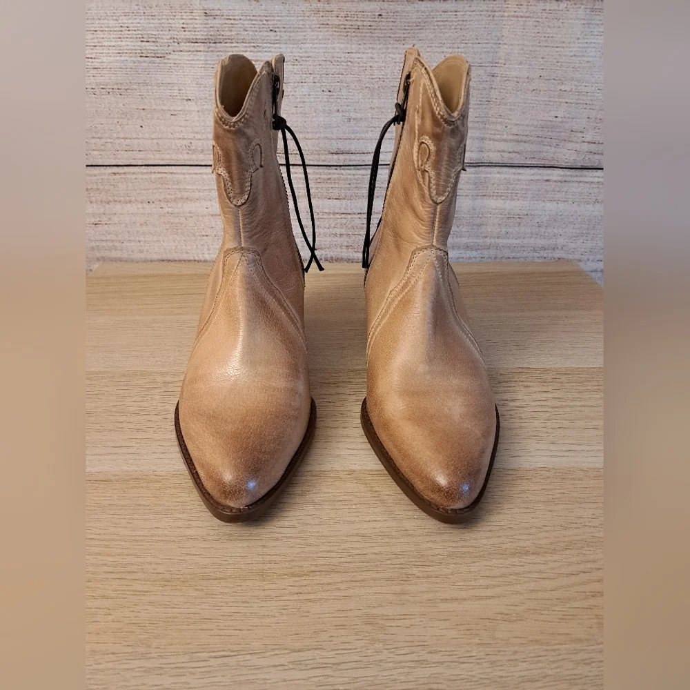 Free People Brown Leather Ankle Boots - Picture 5 of 11